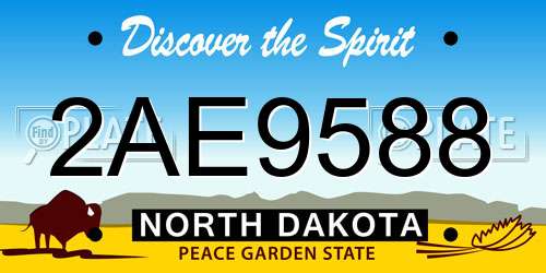 2AE9588 North Dakota License Plate