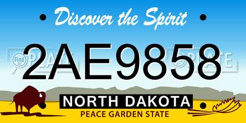 2AE9858 North Dakota License Plate