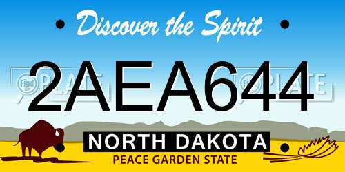 2AEA644 North Dakota License Plate