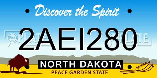 2AEI280 North Dakota License Plate