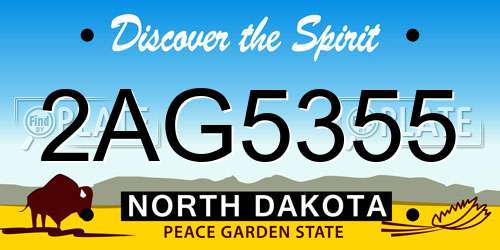 2AG5355 North Dakota License Plate