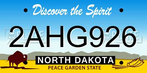 2AHG926 North Dakota License Plate