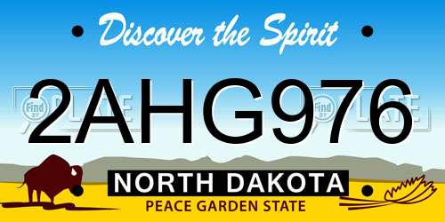 2AHG976 North Dakota License Plate