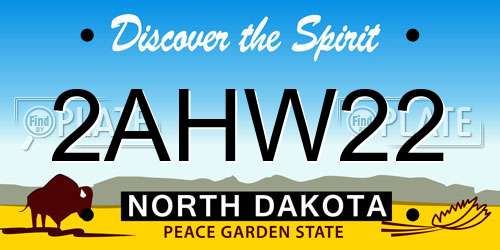 2AHW22 North Dakota License Plate