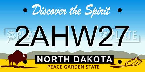 2AHW27 North Dakota License Plate