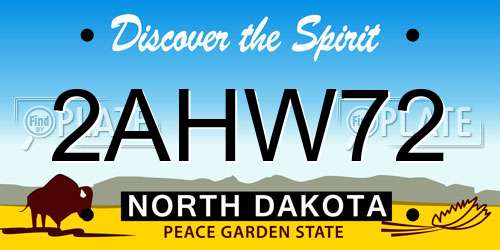 2AHW72 North Dakota License Plate
