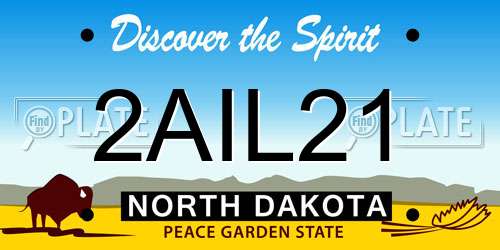 2AIL21 North Dakota License Plate
