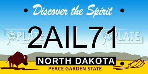 2AIL71 North Dakota License Plate