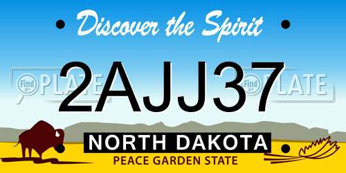 2AJJ37 North Dakota License Plate