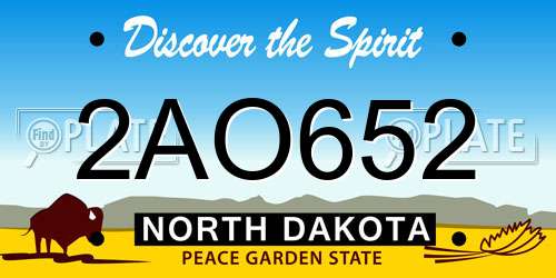 2AO652 North Dakota License Plate