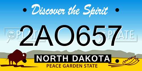 2AO657 North Dakota License Plate