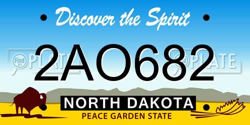 2AO682 North Dakota License Plate