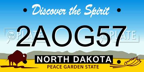2AOG57 North Dakota License Plate