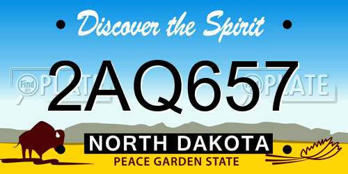 2AQ657 North Dakota License Plate