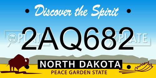 2AQ682 North Dakota License Plate