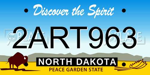 2ART963 North Dakota License Plate