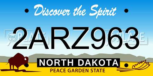 2ARZ963 North Dakota License Plate