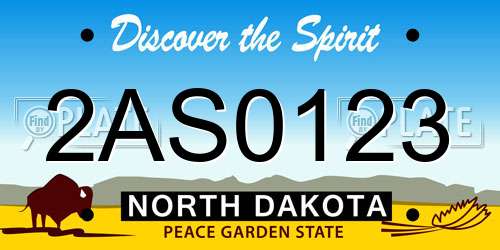 2AS0123 North Dakota License Plate