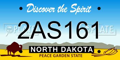 2AS161 North Dakota License Plate