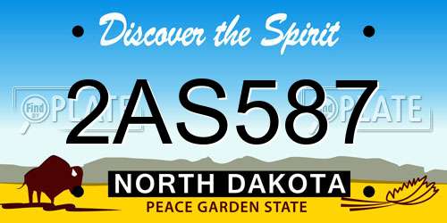 2AS587 North Dakota License Plate
