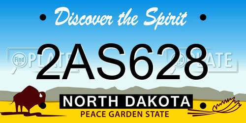 2AS628 North Dakota License Plate