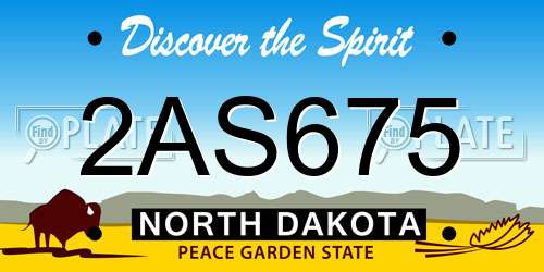 2AS675 North Dakota License Plate
