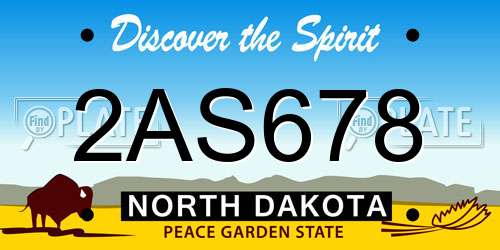 2AS678 North Dakota License Plate