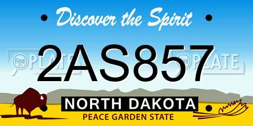 2AS857 North Dakota License Plate