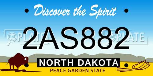 2AS882 North Dakota License Plate