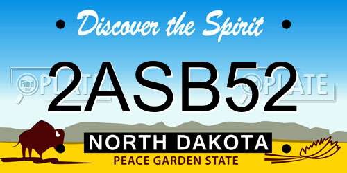 2ASB52 North Dakota License Plate