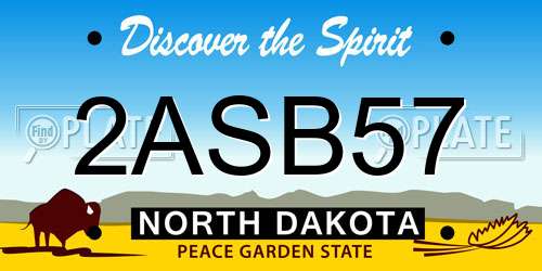 2ASB57 North Dakota License Plate