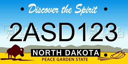 2ASD123 North Dakota License Plate