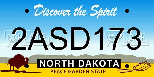 2ASD173 North Dakota License Plate