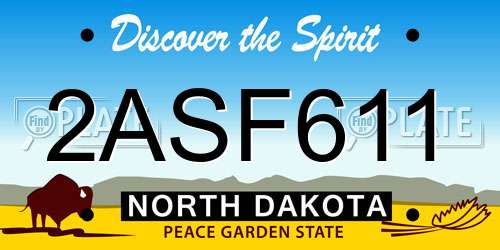 2ASF611 North Dakota License Plate