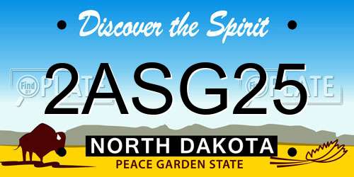 2ASG25 North Dakota License Plate
