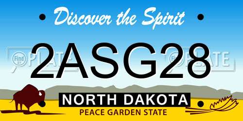 2ASG28 North Dakota License Plate