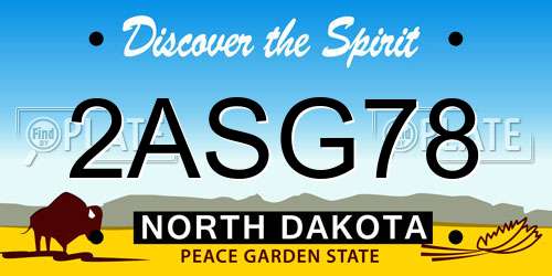 2ASG78 North Dakota License Plate
