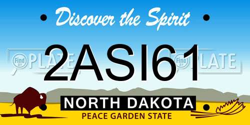 2ASI61 North Dakota License Plate