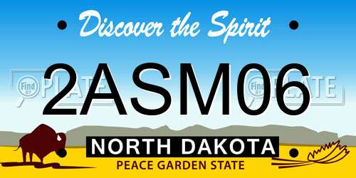 2ASM06 North Dakota License Plate