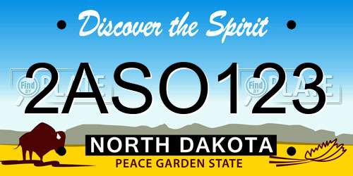 2ASO123 North Dakota License Plate