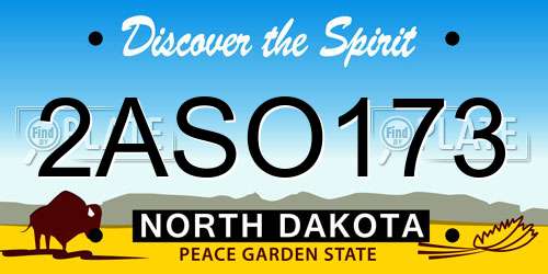 2ASO173 North Dakota License Plate
