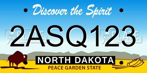 2ASQ123 North Dakota License Plate