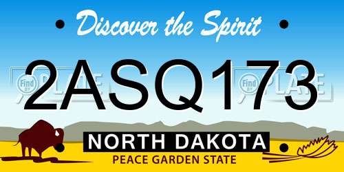2ASQ173 North Dakota License Plate