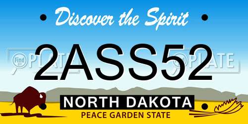 2ASS52 North Dakota License Plate