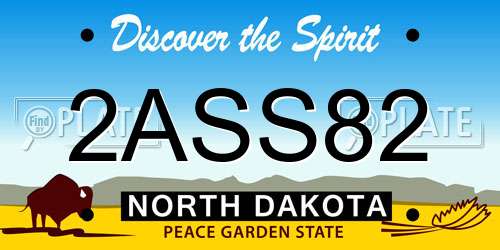 2ASS82 North Dakota License Plate