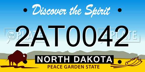 2AT0042 North Dakota License Plate