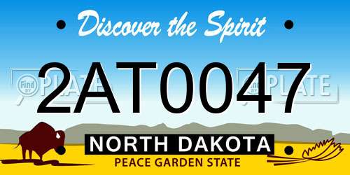 2AT0047 North Dakota License Plate