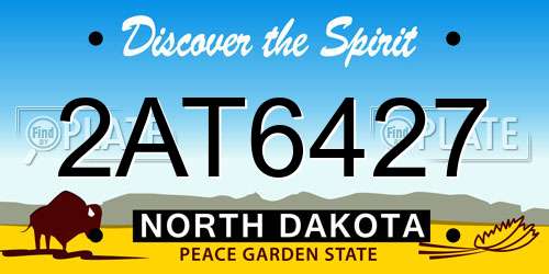 2AT6427 North Dakota License Plate
