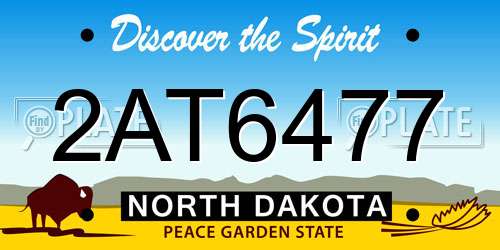 2AT6477 North Dakota License Plate