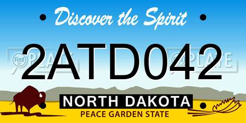 2ATD042 North Dakota License Plate